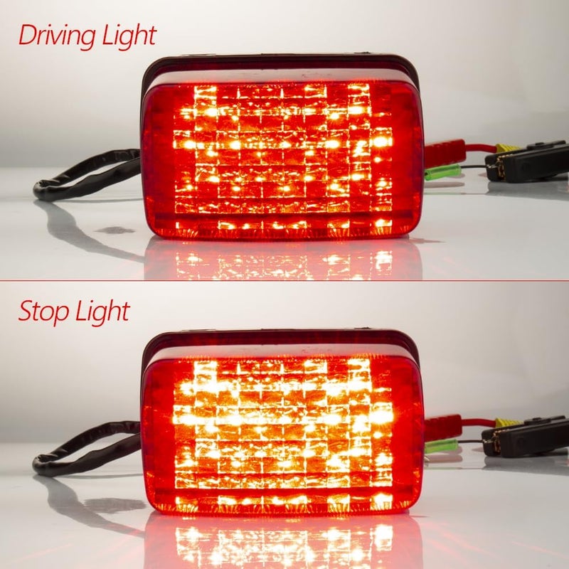 KICRY ATV LED Tail Light Aftermarket Taillight 5KM-8472C-10-00 Compatible with Yamaha Rhino Kodiak Grizzly Big Bear Bruin Wolverine Viking (Red Lens) - Image 2